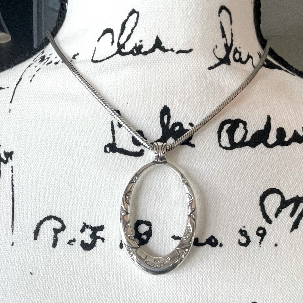 Brighton Crystal Detailed Oval Pendent Necklace